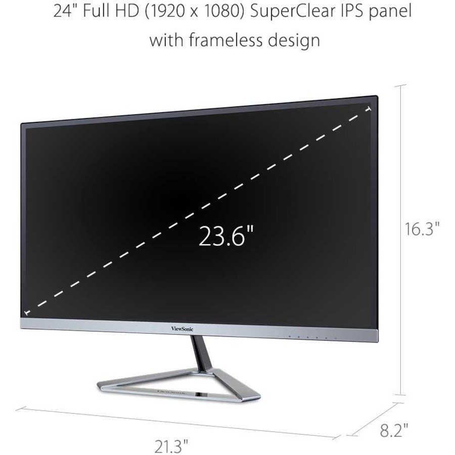 ViewSonic VX2476-SMHD 24 Inch 1080p Monitor, IPS Display with FreeSync and Eye Care Technology - Image 2
