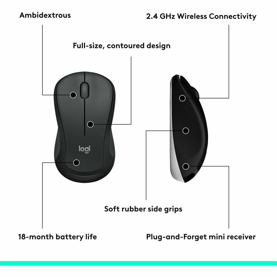 Logitech MK540 Wireless Keyboard and Mouse Combo, 1000 DPI, Unifying USB Receiver, Black - Image 8