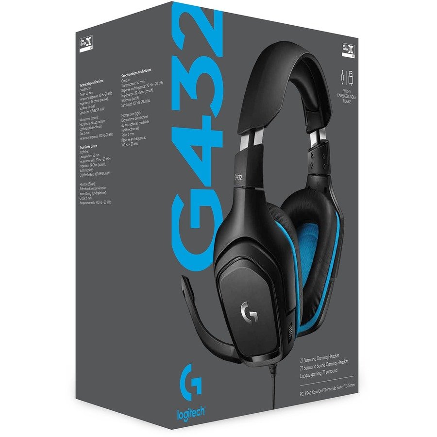 Logitech G432 Wired Gaming Headset, 7.1 Surround Sound, 50mm Drivers, USB & 3.5mm - Image 6