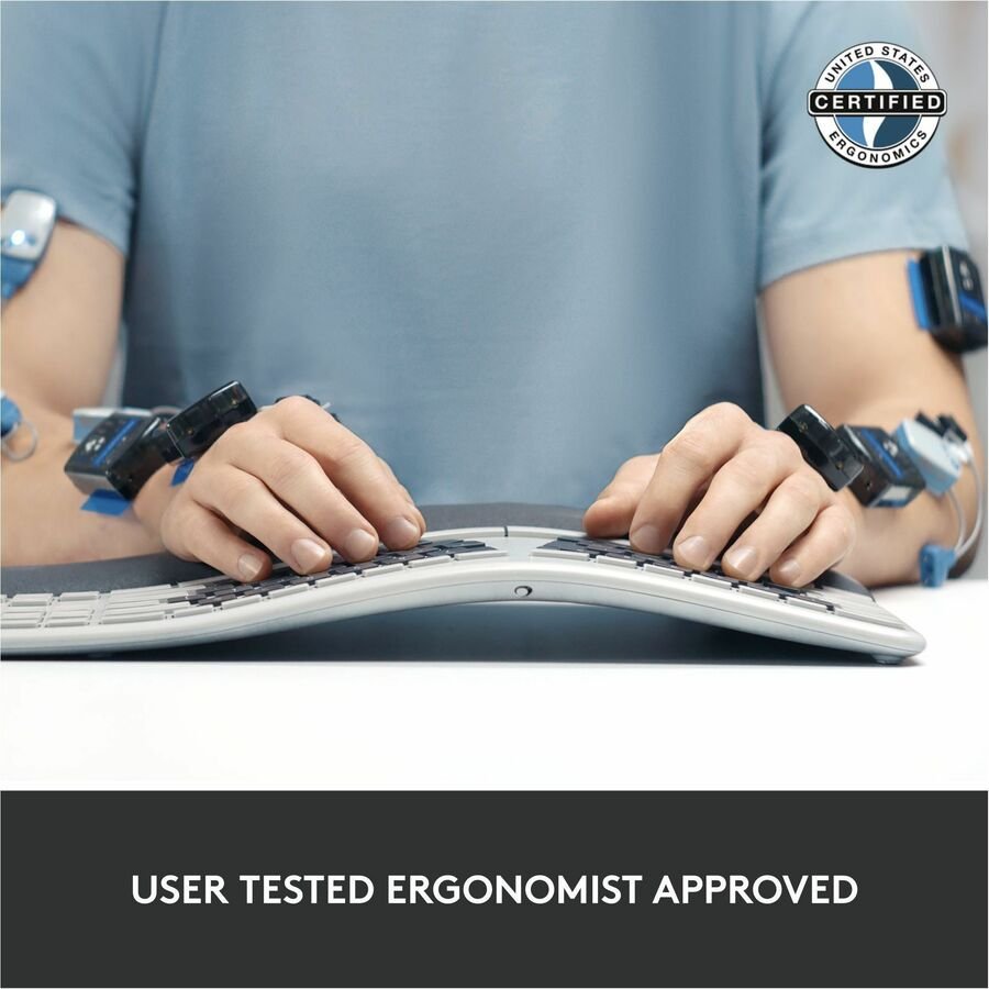 Logitech ERGO K860 Split Ergonomic Wireless Keyboard, Bluetooth & USB Receiver, Black - Image 3