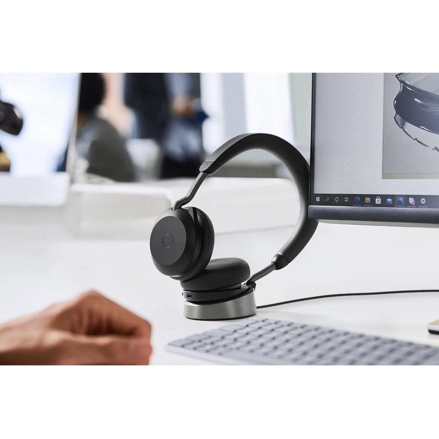 Jabra Evolve2 75 Wireless Stereo Headset with ANC, Link 380 Adapter and Charging Stand - Image 3