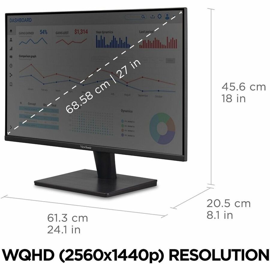ViewSonic VA2715-2K-MHD 27 Inch 1440p Monitor, LED Display with Adaptive Sync for High-Resolution - Image 5