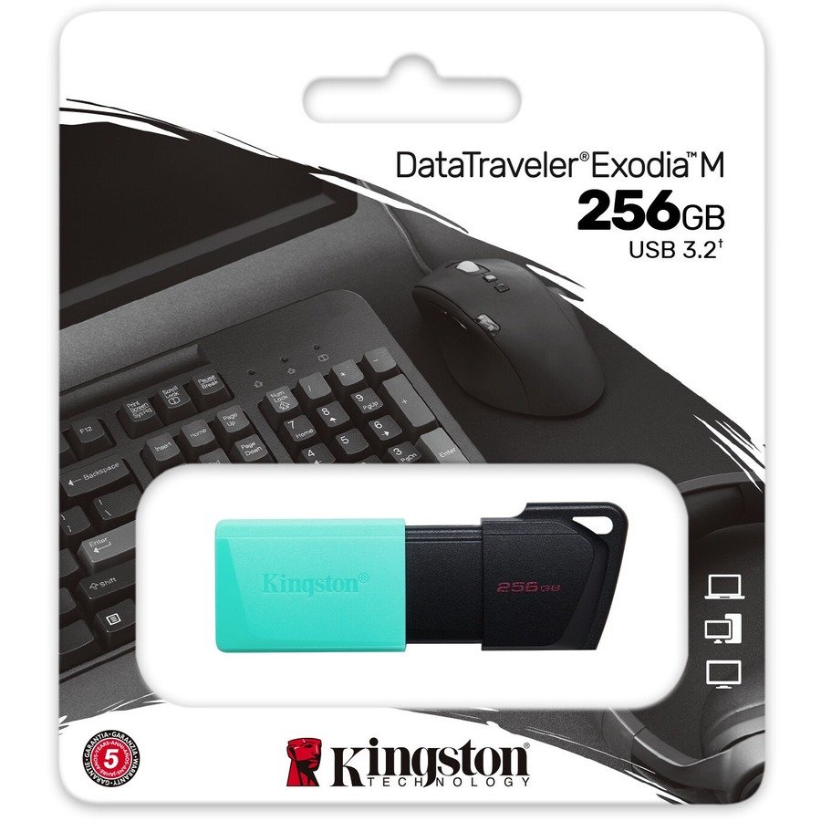 Kingston DataTraveler Exodia M 256GB USB 3.2 Gen 1 Flash Drive, Black/Teal - Image 2