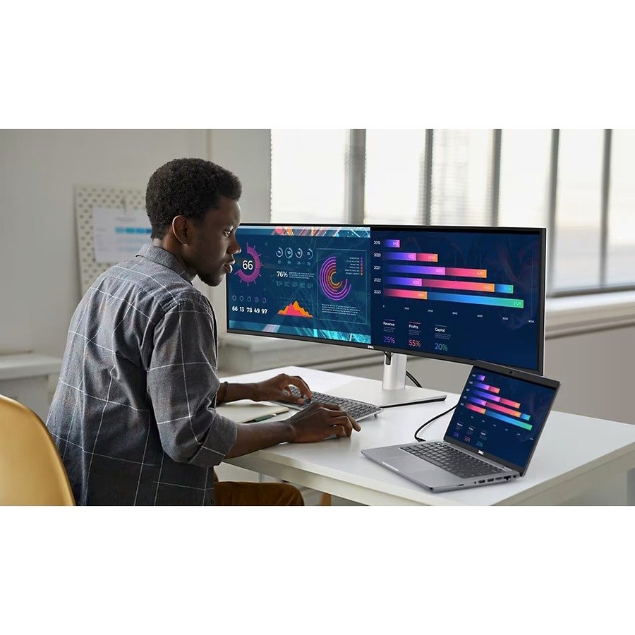 Dell UltraSharp U4924DW 49-Inch Curved Dual QHD USB-C Hub Monitor, 5120 x 1440, KVM, 2.5GbE - Image 7