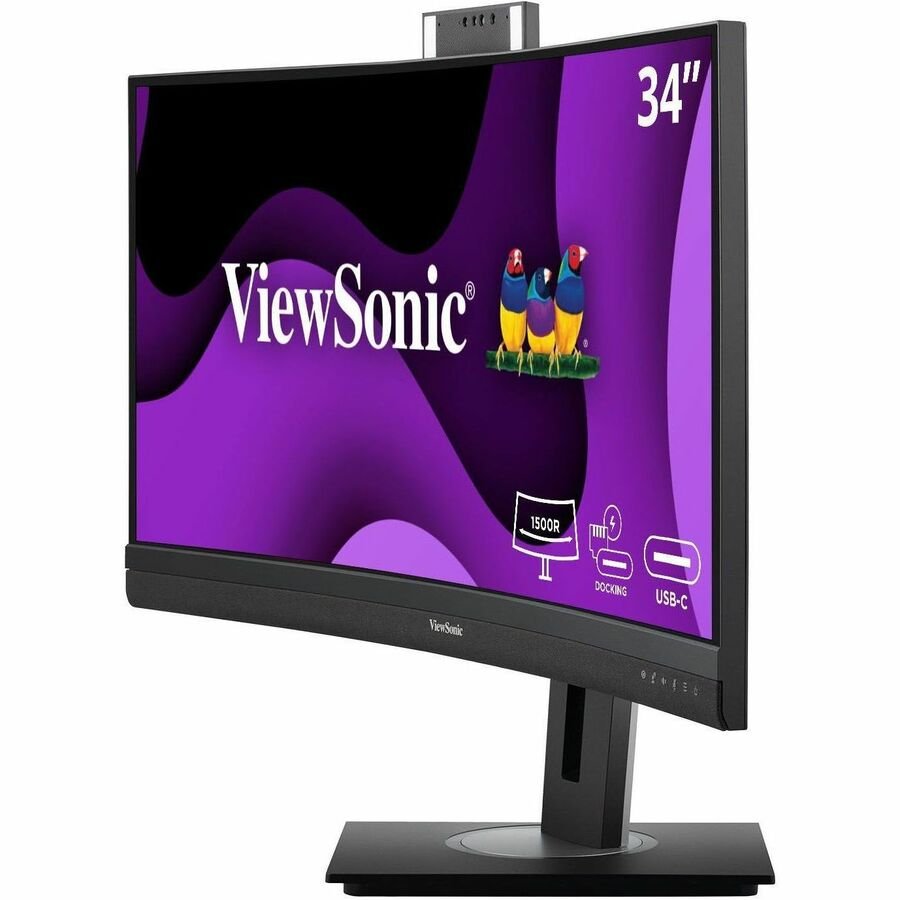 ViewSonic VG3457CV 34 Inch 1440p Ultrawide Docking Monitor, Curved IPS with Windows Hello IR Webcam Compatibility for Smooth Video Conferencing - Image 4