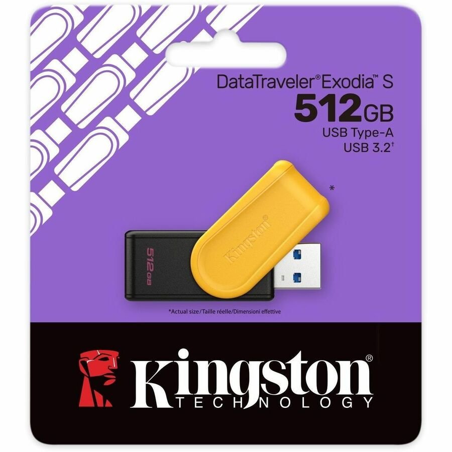 Kingston DataTraveler Exodia S 512GB USB 3.2 Gen 1 Flash Drive, Black/Yellow - Image 2