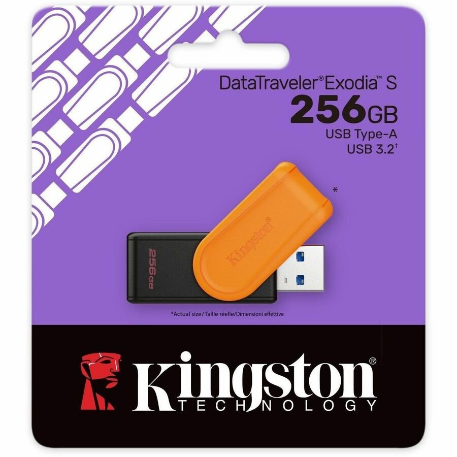Kingston DataTraveler Exodia S 256GB USB 3.2 Gen 1 Flash Drive, Black/Orange - Image 2
