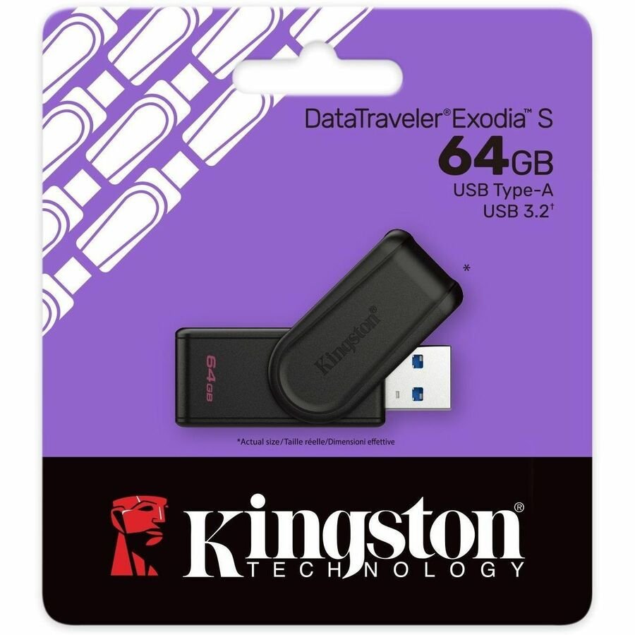 Kingston DataTraveler Exodia S 64GB USB 3.2 Gen 1 Flash Drive, Black - Image 2