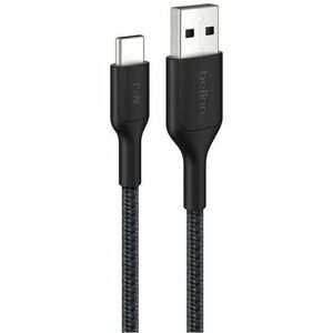 Belkin BoostCharge Pro Braided USB-C to USB-A Cable, 3.28 ft, Black, CAB022FQ1MBK