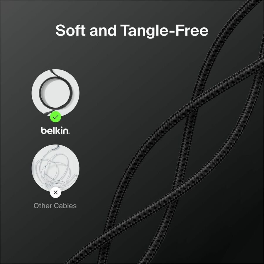 Belkin BoostCharge-CAB025FQ2MBK Pro 240W USB-C to USB-C Braided Cable, 6.56 ft, Black - Image 6