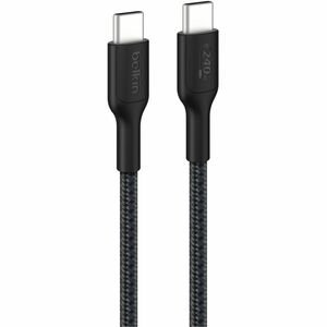 Belkin BoostCharge-CAB025FQ2MBK Pro 240W USB-C to USB-C Braided Cable, 6.56 ft, Black