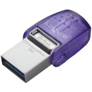 Kingston DataTraveler microDuo 3C 64GB USB-C and USB-A Flash Drive, Up to 200 MB/s