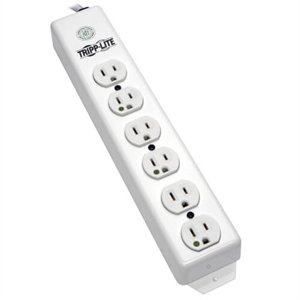 Eaton Tripp Lite PS-602-HG 6-Outlet Medical-Grade Power Strip, 120V, Hospital-Grade Plug