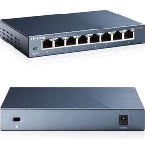 TP-Link TL-SG108 8-Port Gigabit Ethernet Desktop Switch, Unmanaged, Steel