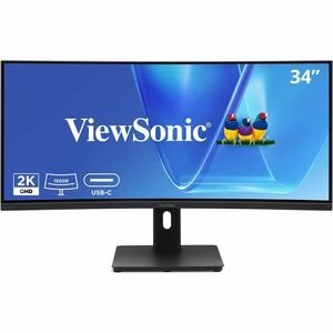 ViewSonic VG3409C 34 Inch 1440p Ultrawide Monitor, Curved VA Display with 120Hz for Smooth Home and Office Productivity