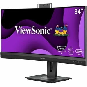 ViewSonic VG3457CV 34 Inch 1440p Ultrawide Docking Monitor, Curved IPS with Windows Hello IR Webcam Compatibility for Smooth Video Conferencing