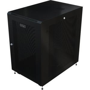 startech 18u 19" server rack cabinet 4 post adjustable depth 2 30" w/casters/cable management/1u shelf, locking doors and side panels