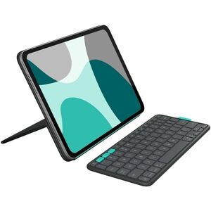 logitech flip folio keyboard case for ipad pro 11 inch (m4 & m5) & ipad air 11 inch (m2 & m3)(5th gen 2024), graphite