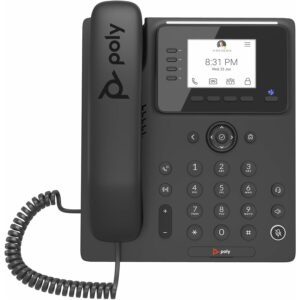 poly ccx 350 ip phone corded corded desktop, wall mountable black