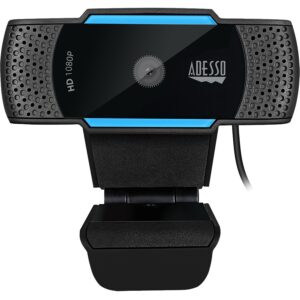 adesso cybertrack h5 1080p webcam 2.1 megapixel 30 fps usb 2.0 auto focus built in mic tripod mount privacy shutter cover